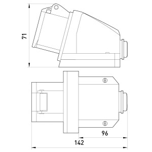 Силова розетка стаціонарна e.socket.pro.3.32, 3п., 230В, 32А (123)