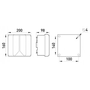 Коробка розподільча e.industrial.db.925.k, 200х160х98 з клемною колодкою