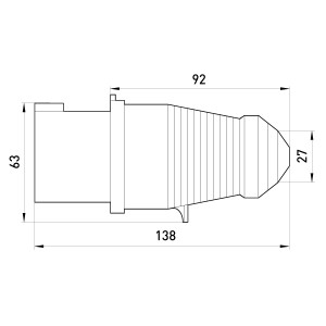 Силова вилка переносна e.plug.pro.4.32, 4п., 380В, 32А (024)
