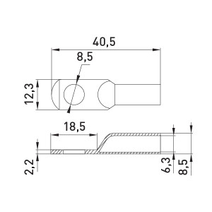 Мідний луджений кабельний наконечник e.end.stand.jg.16, D8.2