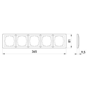 Рамка e.lux.10104L.5.fr.aluminium 5-містна , "алюміній"