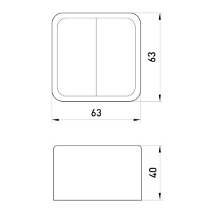 Вимикач двоклавішний e.touch.1112.w.blister для зовнішнього монтажу, білий, в блістерній упаковці