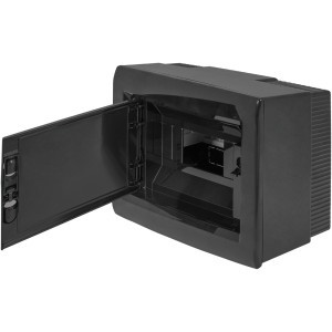 Корпус пластиковий на  8 модулів e.plbox.pro.n.08b.black навісний, чорний з непрозорими дверцятами IP40