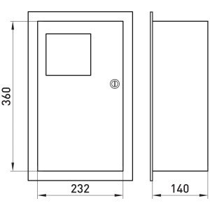 Корпус e.mbox.stand.w.f1.10.z металевий, під 1-ф. лічильник, 10 мод., що вбудовується, з замком