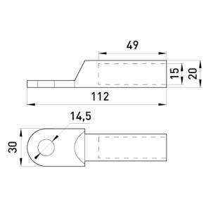 Оцинкований кабельний наконечник e.end.stand.z.120