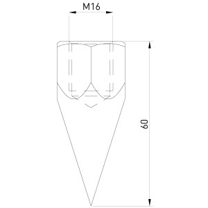 Наконечник стрижня різьбового 16 мм