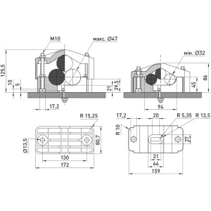 Хомут кабельний KO-3-32-47, 3х(32-47) мм, чорний