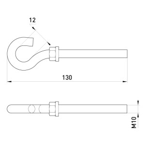 Анкерний гак e.anchor.hook.pro.M10.12.130, М10, 12х130мм
