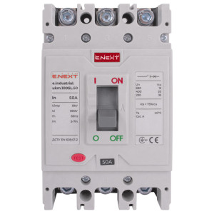 Силовий автоматичний вимикач e.industrial.ukm.100SL.50, 3р, 50А