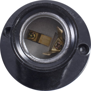Патрон бакелітовий e.lamp socket wall skew side.E27.bk.black, настінний, Е27, зміщений, чорний