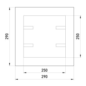 Дверцята металеві ревізійні  e.mdoor.stand.250.250z 250х250м з замком