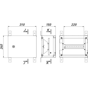 Корпус металевий e.mbox.pro.n.12 IP54 навісний на 12 модулів