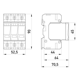 ПЗІП e.PO I 3 e 280V/7kA клас I+II+III, 3 полюси