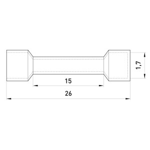 Гільза з'єднувальна ізольована e.splice.stand.bv.1.red 0,5-1,5 кв.мм, червона, 100шт