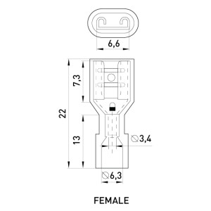 Наконечник-з'єднувач ізольований серії FN e.terminal.stand.fdfn5.5.250.yellow (fn.f.4.6) 4-6 кв.мм "мама", 100шт