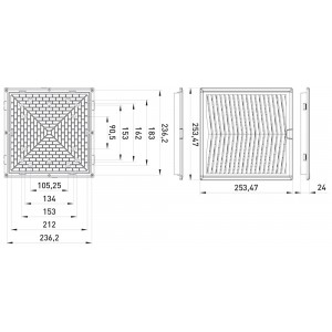 Решітка з фільтром e.climat.filter.pro.255 до вентилятора 180х180мм