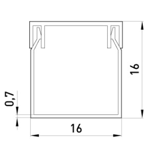 Короб пластиковий e.trunking.stand.16.16, 16х16мм, 2м