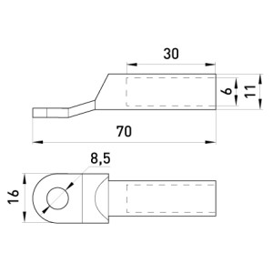 Мідно-алюмінієвий кабельний наконечник e.end.stand.ca.dtl.1.16