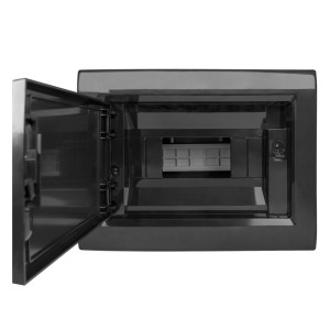 Корпус пластиковий на  8 модулів e.plbox.pro.n.08b.black навісний, чорний з непрозорими дверцятами IP40