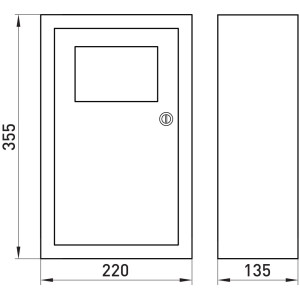Корпус e.mbox.stand.n.f1.10.z металевий, під 1-ф. лічильник, 10 мод., навісний, з замком
