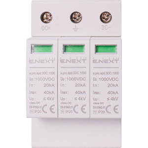 Пристрій для захисту від імпульсних перенапруг e.pro.spd.3DC.1000, 3P, DC