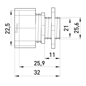 Ввід металевий e.industrial.pipe.dir.collet.3/4", цанговий