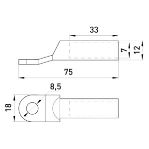 Мідно-алюмінієвий кабельний наконечник e.end.stand.ca.dtl.1.25