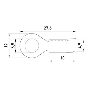 Ізольований наконечник e.terminal.stand.rv2.2.6.black 1.5-2.5 кв.мм, чорний, 100шт