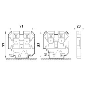 Клемна колодка набірна на DIN-рейку e.tc.din.pro.50, з кришкою