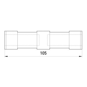 Гільзи з'єднувальні ізольовані e.tube.pro.ins.a.35.35 для провода 35 мм.кв.