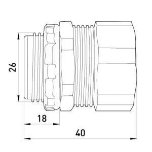 Ввід прямий e.met.dir.stand.sldx.18 для металорукава 18мм(3/4")