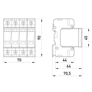 ПЗІП e.POI.3+1m 280V/12,5kA клас I+II+III, 3 полюси + N-PE, моноблок