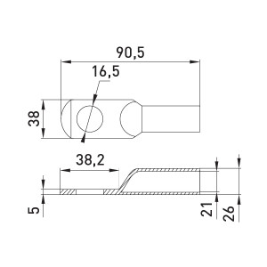 Мідний луджений кабельний наконечник e.end.stand.jg.240, D16.5