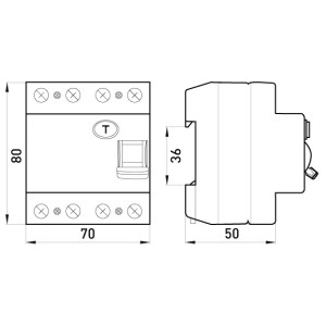 Вимикач диференційного струму e.industrial.rccb.4.63.100, 4р, 63А, 100мА