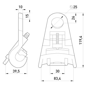Підвісний затискач e.h.clamp.pro.1a.25.120, 25-120 кв.мм, тип А