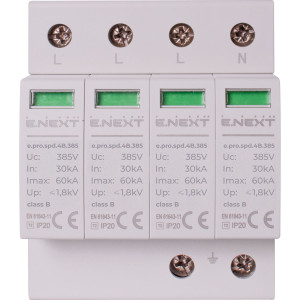 Пристрій для захисту від імпульсних перенапруг e.pro.spd.4B.385, 4P, клас В