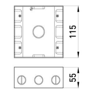Коробка розподільча (монтажна) металева без кришки e.industrial.pipe.db.thread.5.х.1/2" з 5 різьбовими вводами 1/2"