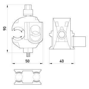 Відгалужувальний проколюючий затискач e.pricking.clamp.pro.16.50.16.50, (AsXS)16-50 кв.мм / (AsXS)16-50кв.мм