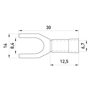 Ізольований наконечник вилковий e.terminal.stand.sv.5,5.8.yellow 4-6 кв.мм, жовтий, 100шт