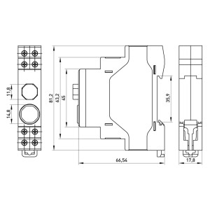 Кнопка на DIN-рейку e.pb.din.green, зелена