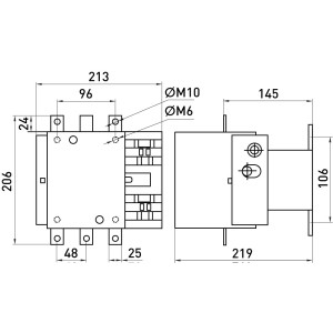 Контактор e.industrial.ukc.330.400, 330А, 400В, 1no