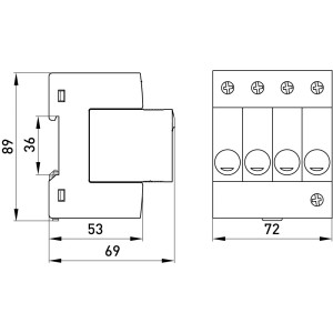 Пристрій для захисту від імпульсних перенапруг e.stand.spd.4B.385, клас В