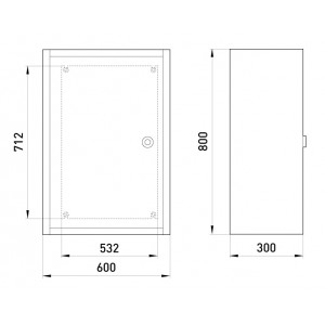 Бокс монтажний навісний БМ-86+П (600х800х300) IP54