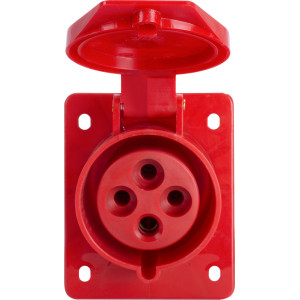 Силова розетка, що вбудовується e.socket.pro.4.32.wall, 4п., 380В, 32А (424)