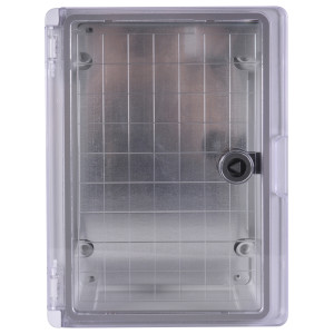 Корпус удароміцний з АБС-пластика e.plbox.210.280.130.tr, 210х280х130мм, IP65 з прозорими дверцятами