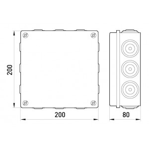 Розподільча коробка e.db.pro.200.200.80