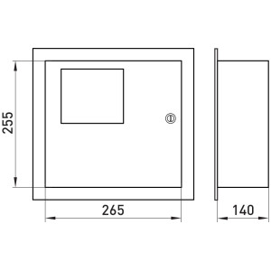 Корпус e.mbox.stand.w.f1.04.z металевий, під 1-ф. лічильник, 4 мод., що вбудовується, з замком