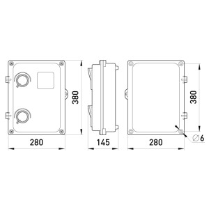 Корпус пластиковий e.mbox.stand.plastic.n.f3.прозорий, під трифазний лічильник, навісний, з комплектом метизів
