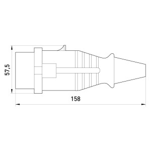 Силова вилка переносна 2Р, 24В, 16А, IP44