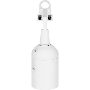 Патрон пластиковий підвісний e.lamp socket pendant..E27.pl.white, Е27, з кабелем 15см та клемною колодкою, білий